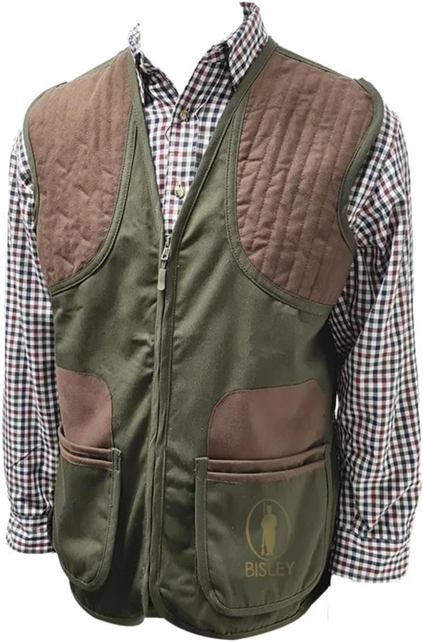 Bisley Shooting Vest — Oliva / marrón · XL