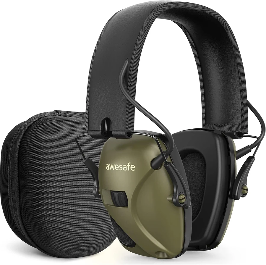 AWESAFE Orejeras con estuche — Verde · B0797VJXH9