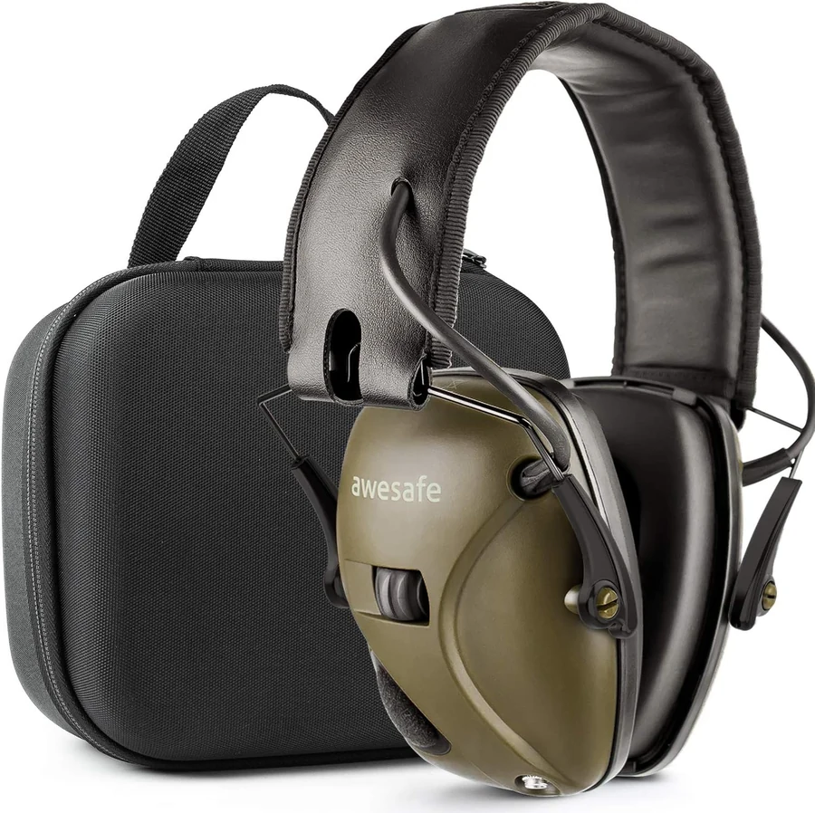 AWESAFE Orejeras con estuche — Verde · B07BS7B2ZW