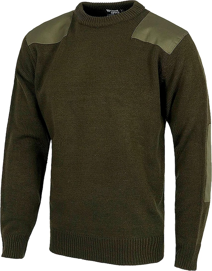 Work Team Jersey cuello redondo reforzado — Verde caqui