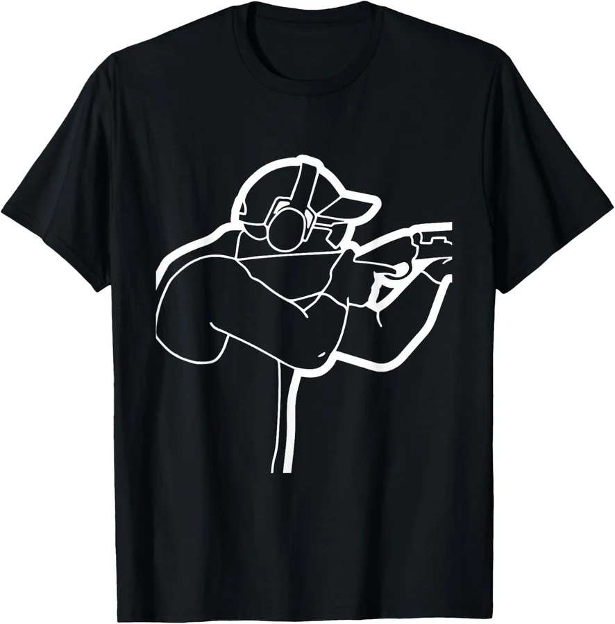 Clay Pigeon Accessories Target Shooting Gifts Camiseta tirador al plato — Negro