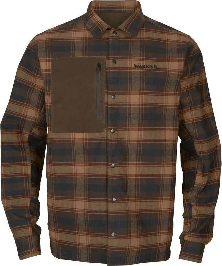 Härkila Eirik Reversible Shirt Jacket — Dark Warm Olive / Burgundy