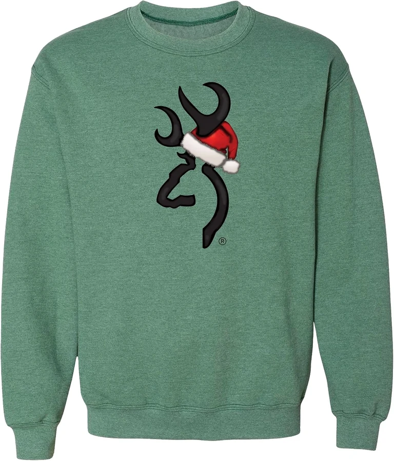 Browning Christmas Buckmark Sweatshirt — Verde · motivo navideño