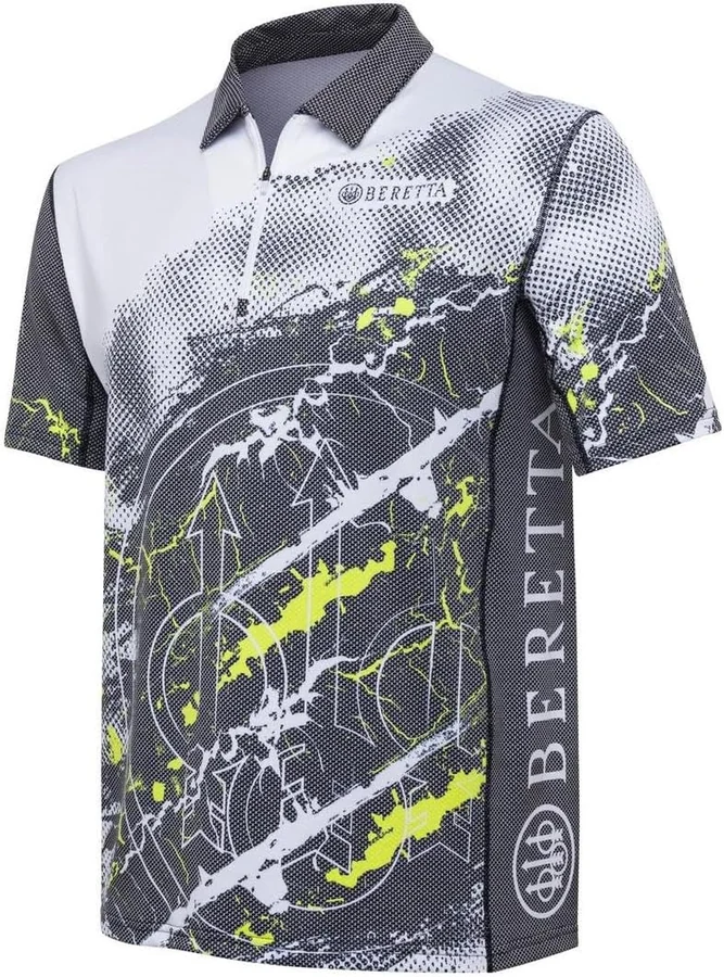 Beretta Rush Trident Polo — Grey & White · M