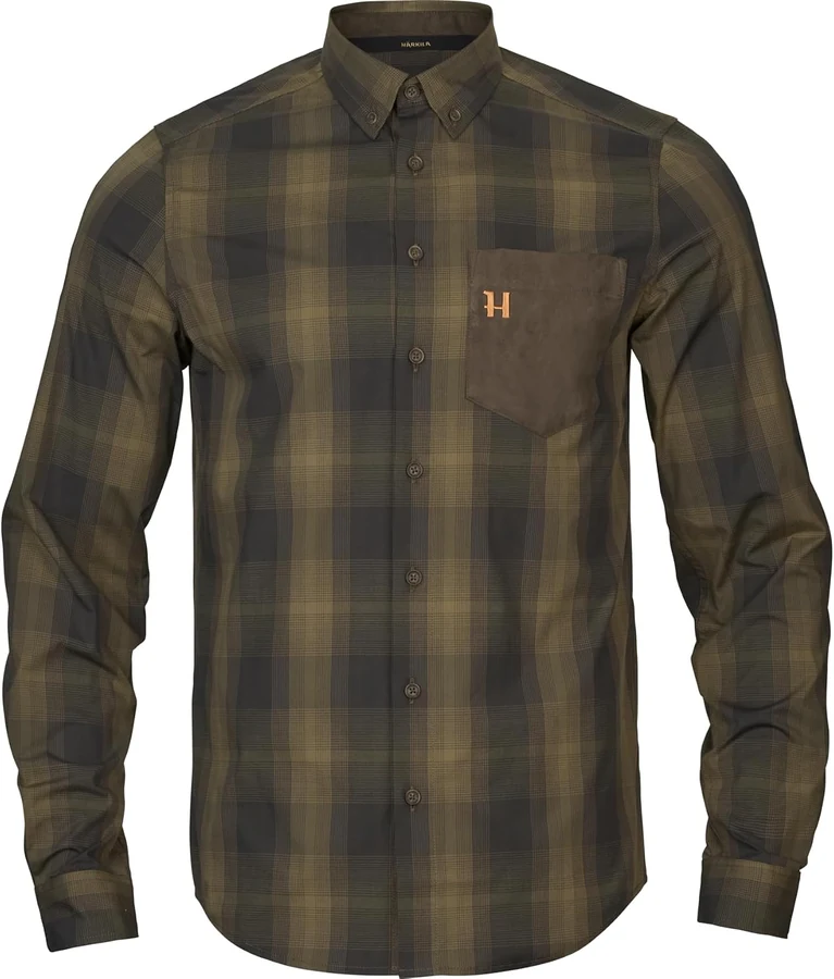 Härkila Akkan Shirt — Willow Green / Shadow Brown · talla por confirmar